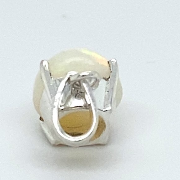 White Opal 4.30ct Platinum Solid Silver Pendant - Picture 6 of 8